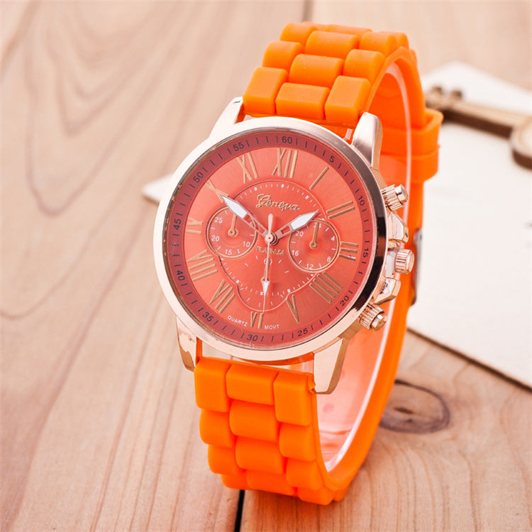 Geneva Foreign Trade New Style Silicone Roman Literal Fake Three-eye