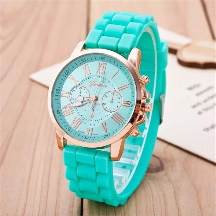 Geneva Foreign Trade New Style Silicone Roman Literal Fake Three-eye