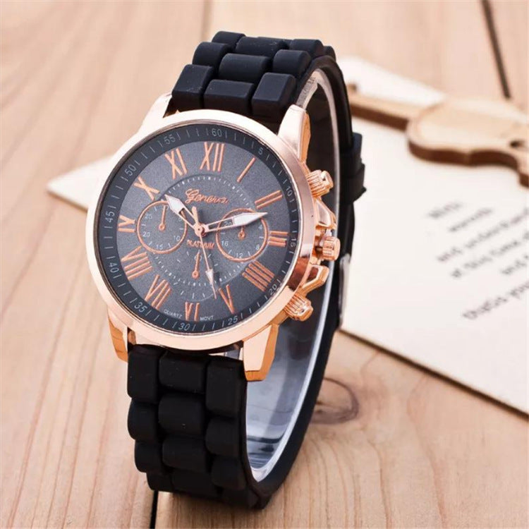 Geneva Foreign Trade New Style Silicone Roman Literal Fake Three-eye