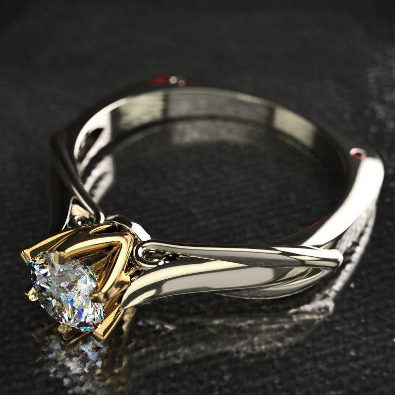 1 Carat Classic Six-prong Two-color Plating