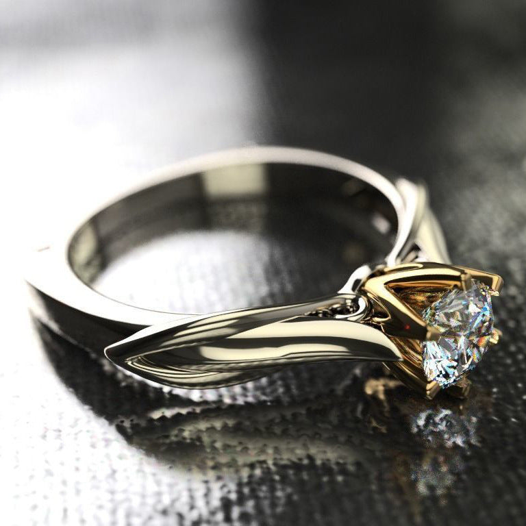 1 Carat Classic Six-prong Two-color Plating