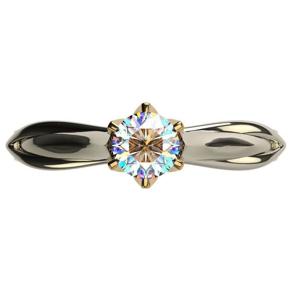 1 Carat Classic Six-prong Two-color Plating