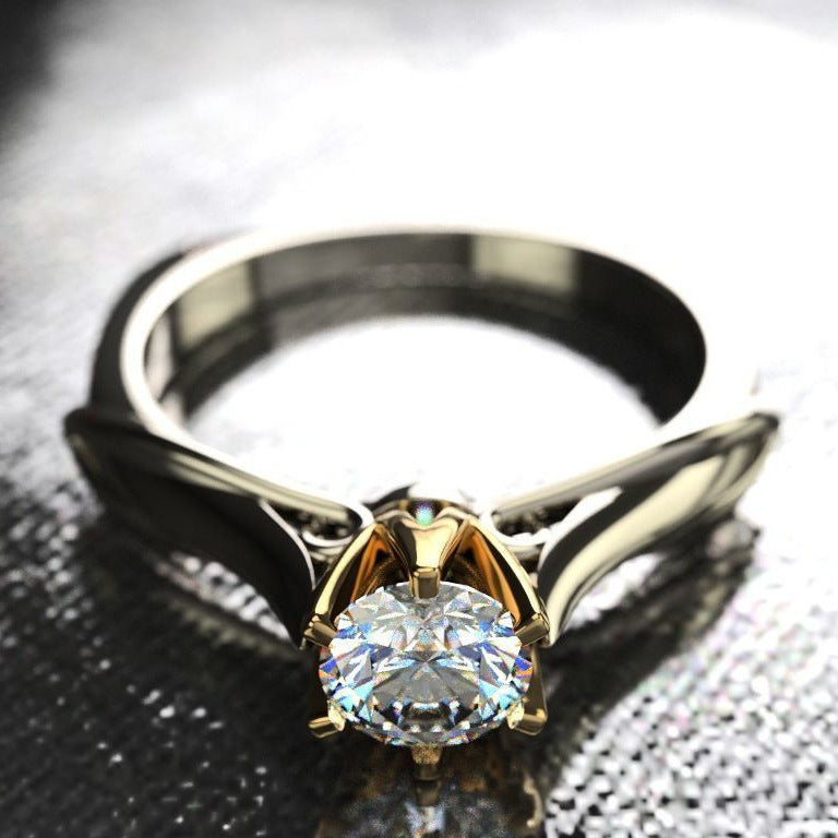 1 Carat Classic Six-prong Two-color Plating