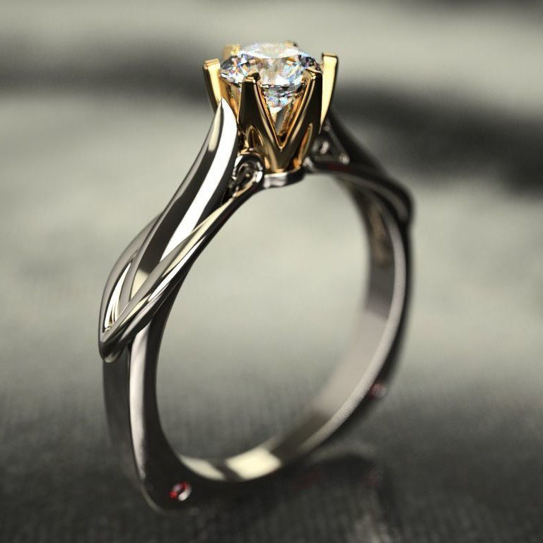 1 Carat Classic Six-prong Two-color Plating