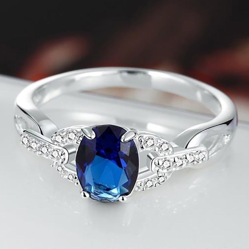 New Inlaid Sapphire Ring Accessories Zircon