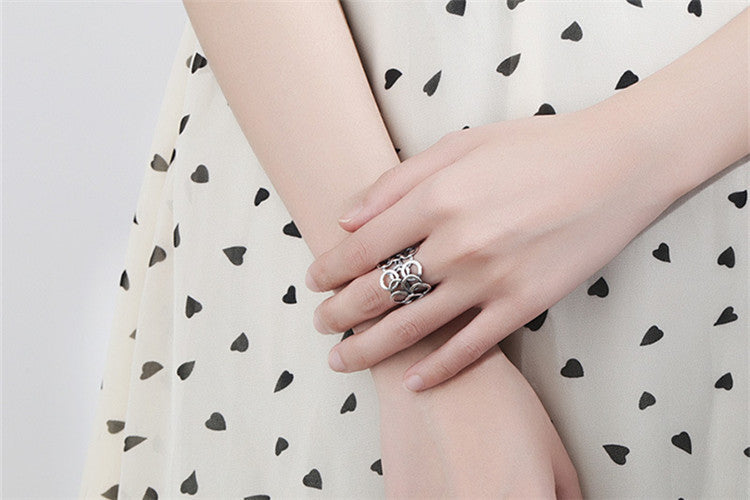 Retro multilayer circle ring women