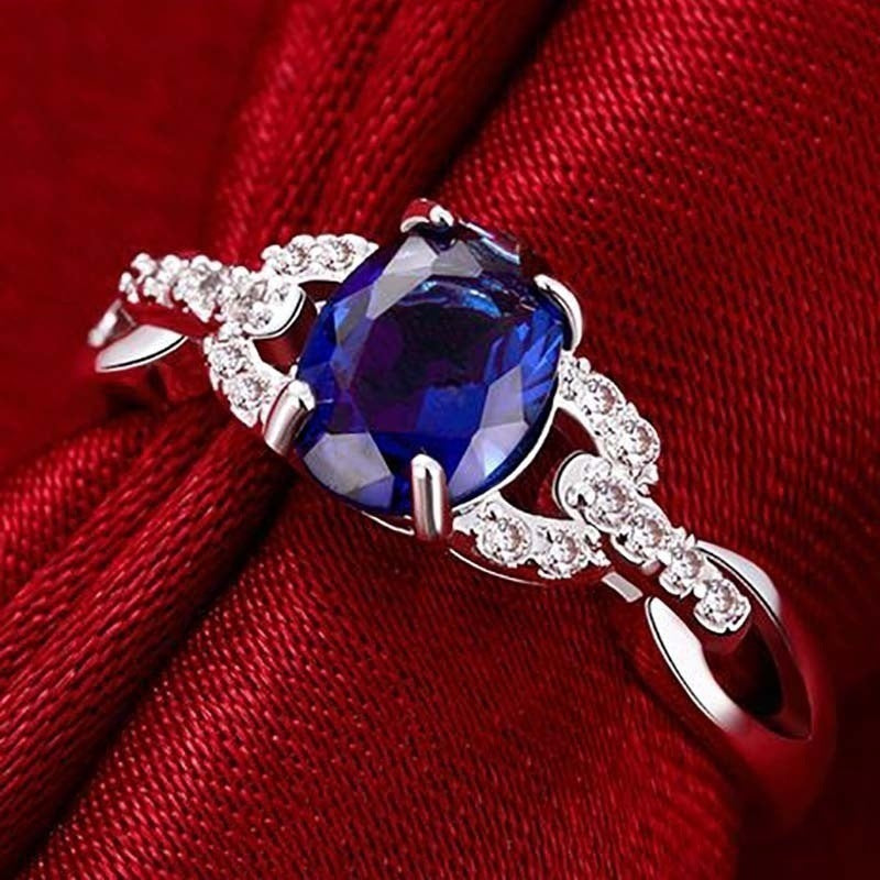 New Inlaid Sapphire Ring Accessories Zircon