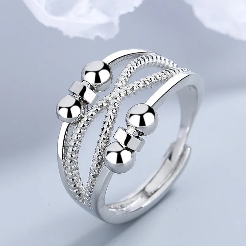 Rotatable Ring With Open Design Fashion Double-layered