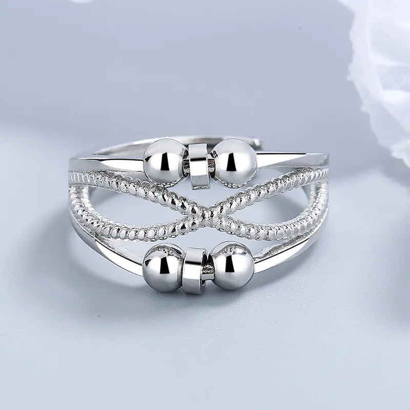 Rotatable Ring With Open Design Fashion Double-layered