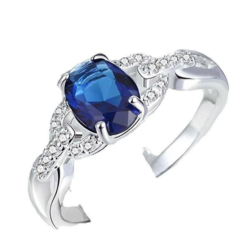 New Inlaid Sapphire Ring Accessories Zircon