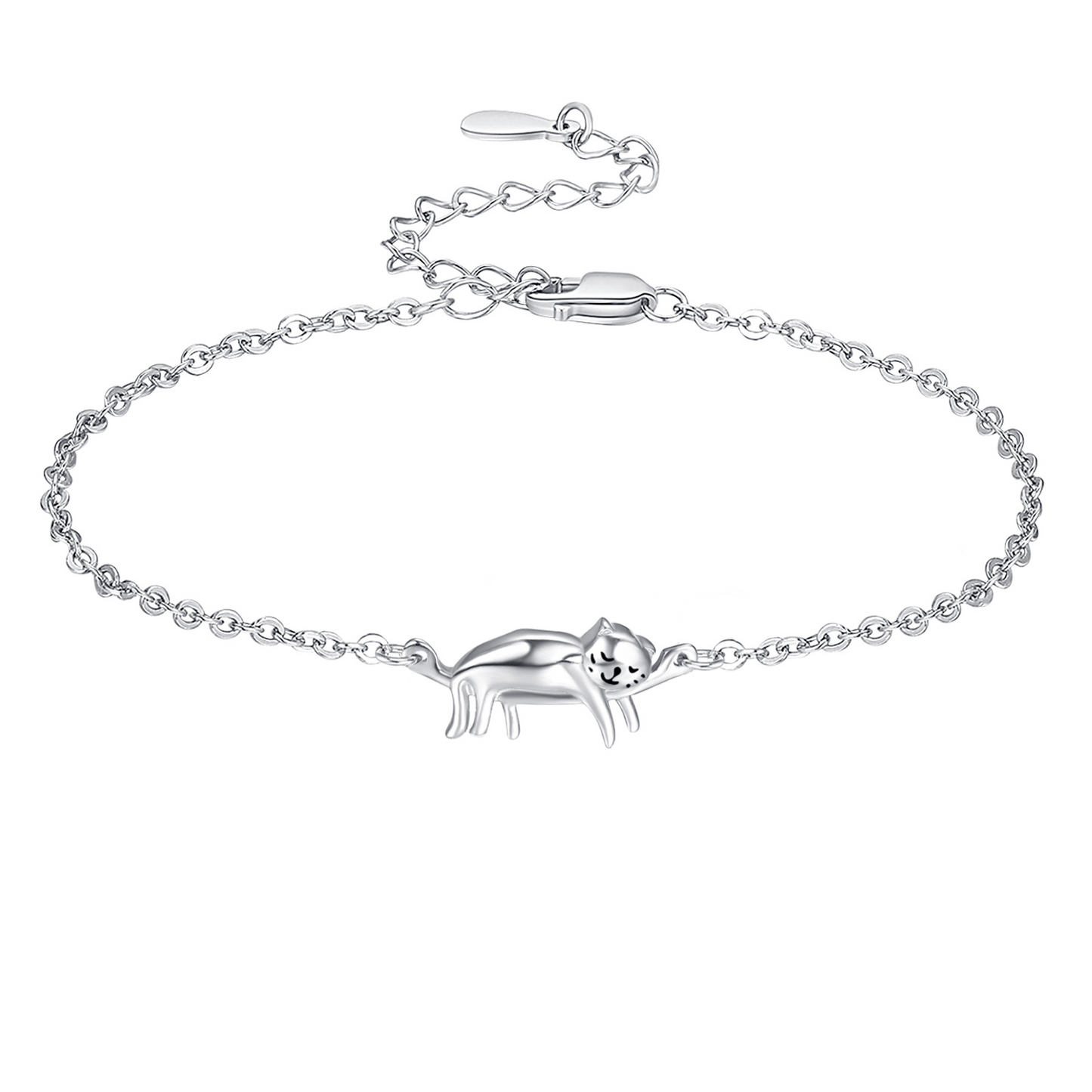 Cat Bracelets Sterling Silver Kitty Hypoallergenic  Cat Lovers Adjustable Chain