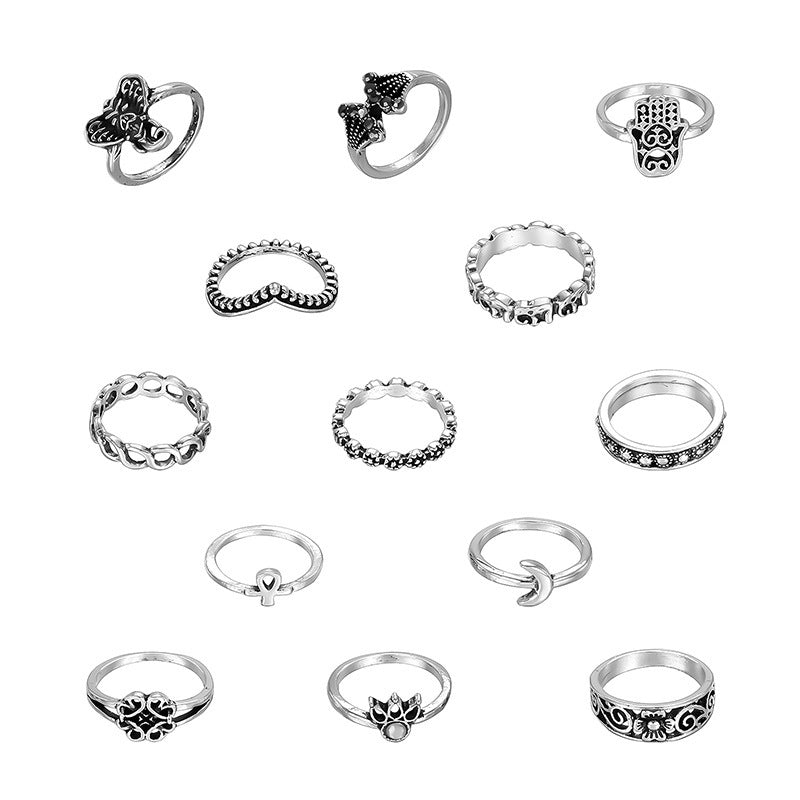 European And American Fashion Retro Geometric Hollow Flower Moon Flower