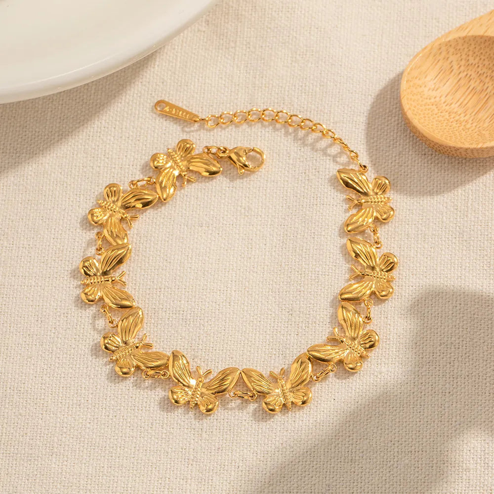 Stainless Steel Butterfly Bracelet For Women Luxury Dainty