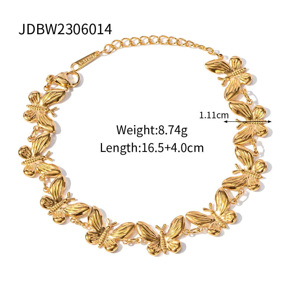 Stainless Steel Butterfly Bracelet For Women Luxury Dainty