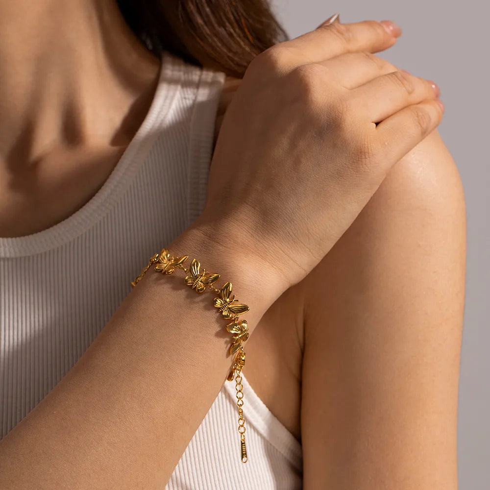 Stainless Steel Butterfly Bracelet For Women Luxury Dainty
